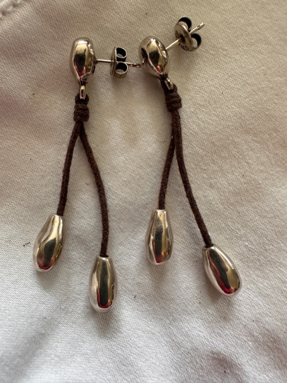 Silver Drop Tassel Earrings - Women Jewelry - Picture 3 of 8